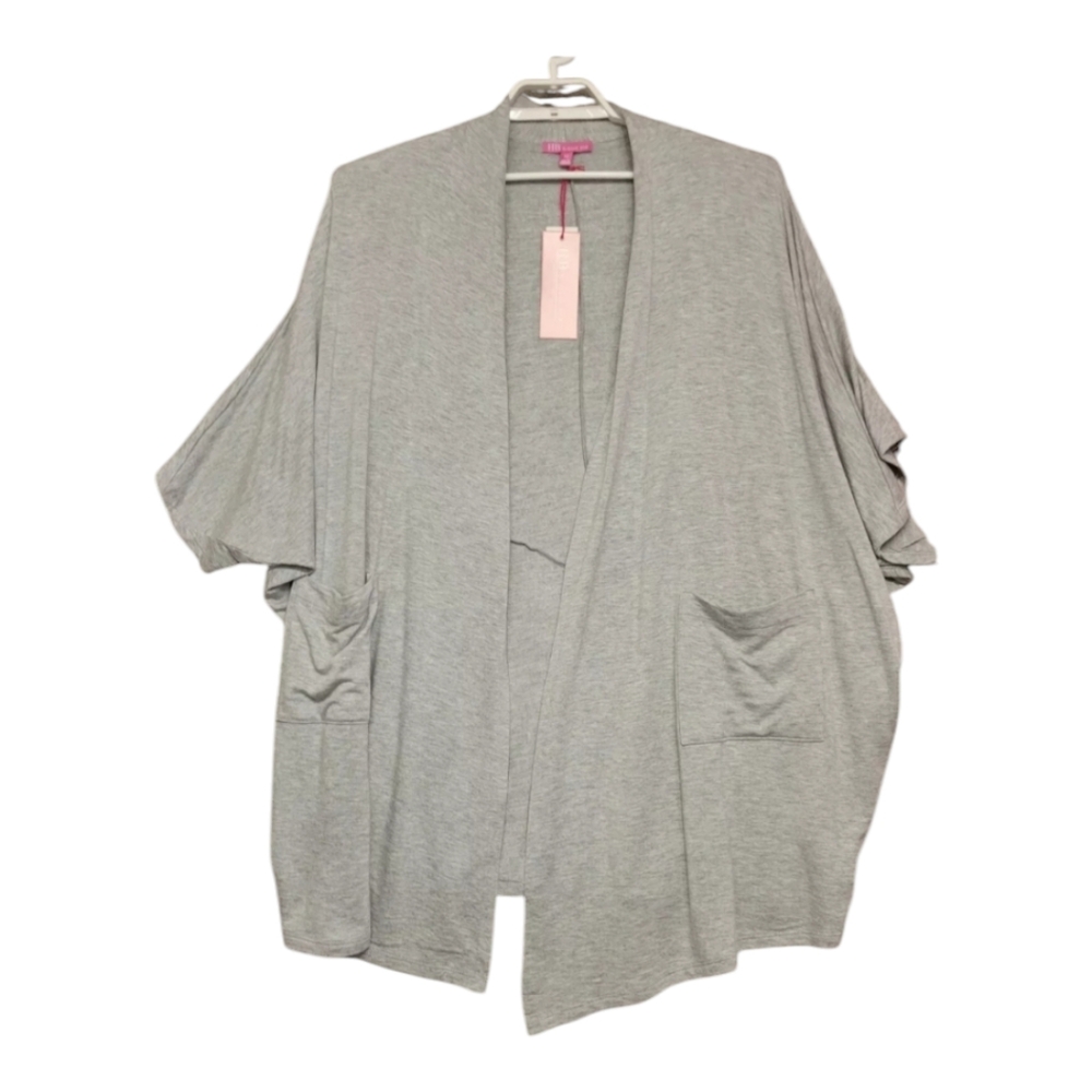 HB by Hale Bob Lounge Oversized Robe Womens Medium Gray Open Front Pockets New